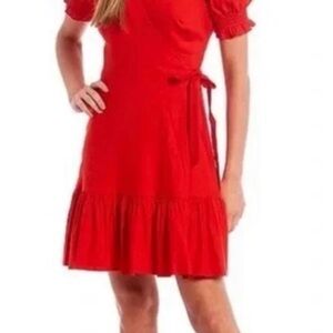 Elegant Red Wrap Dress